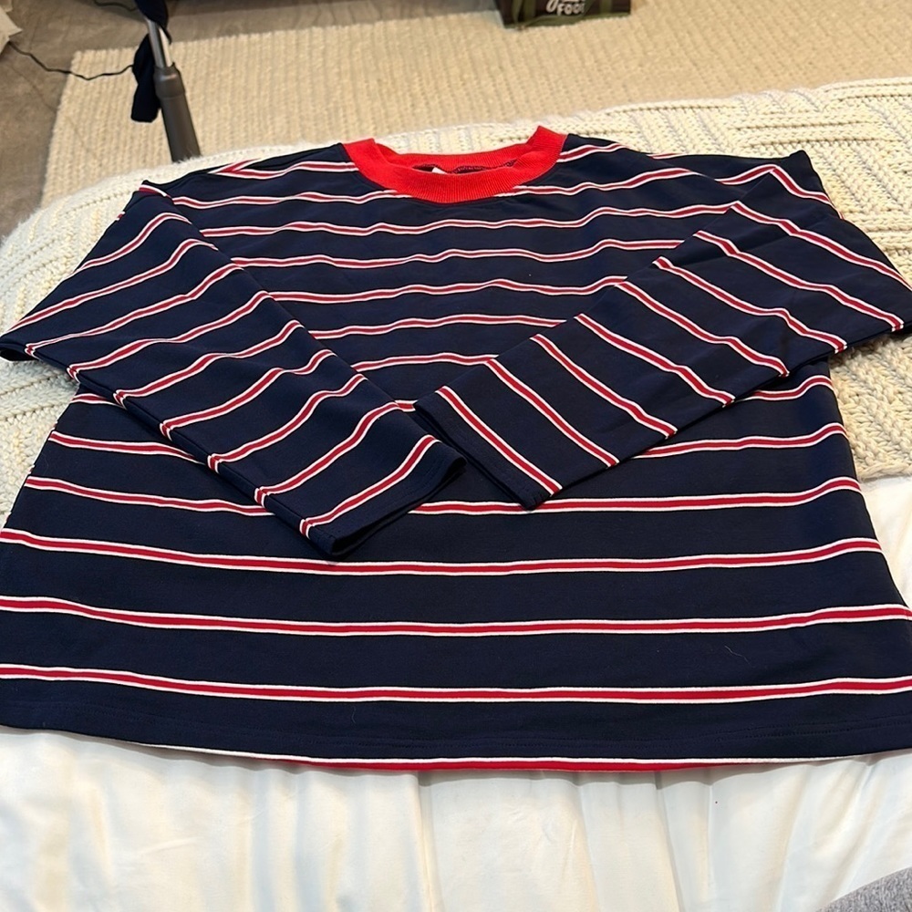 Abound Red, Blue and White Top Striped Sz M NWT